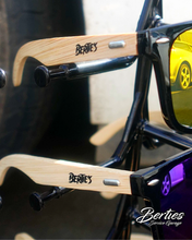 Load image into Gallery viewer, Bertie’s Premium Polarised Wooden Arm Sunglasses – Black Frame