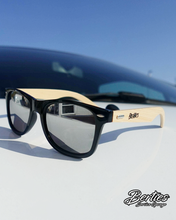 Load image into Gallery viewer, Bertie’s Premium Polarised Wooden Arm Sunglasses – Black Frame