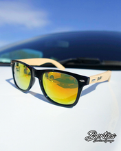 Load image into Gallery viewer, Bertie’s Premium Polarised Wooden Arm Sunglasses – Black Frame
