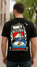 Load image into Gallery viewer, Bertie’s “Spark Plug Warning” T-Shirt | Garage Graphic Tee
